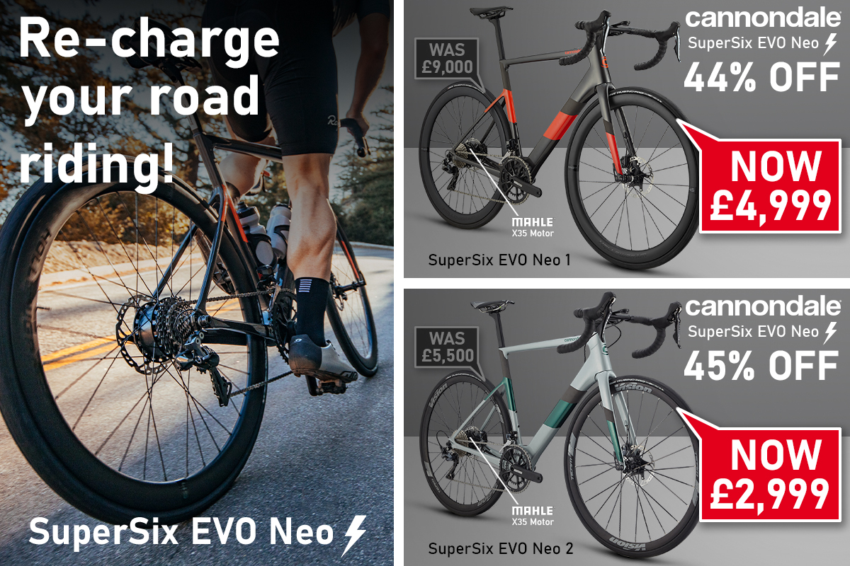HUGE SAVINGS ON CANNONDALE SUPERSIX EVO NEO E-ROAD BIKES!
