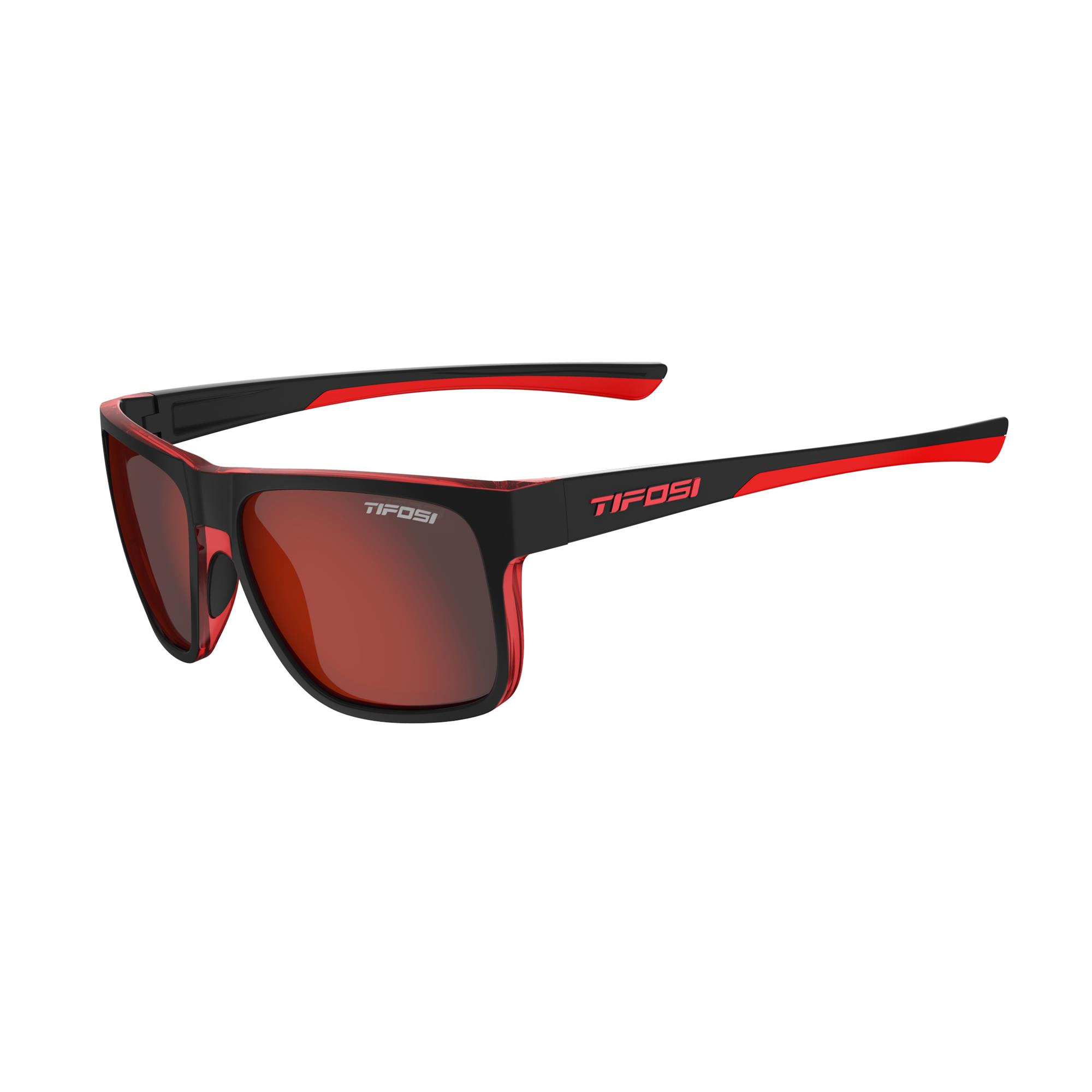 Tifosi Swick Single Lens Sunglasses | Satin Black/Crimson/Smoke Red