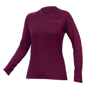 Endura Womens BaaBaa Blend L/S Baselayer | Aubergine