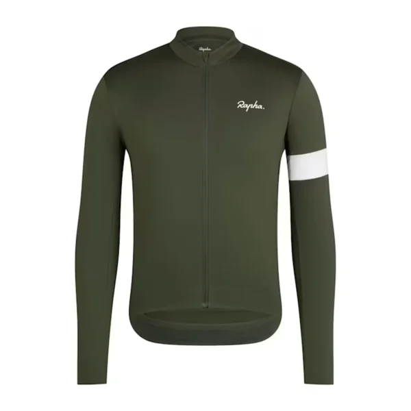 Rapha_Mens_Core_Thermal_Long_Sleeve_Jersey_Dark_Green_1